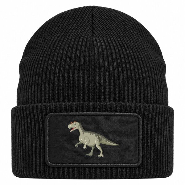 Beanie mit Patch Allosaurus Dinosaurier Black