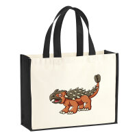 Jutetasche Ankylosaurus Dinosaurier 21 Liter Black