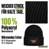Beanie mit Patch Ankylosaurus Dinosaurier Black