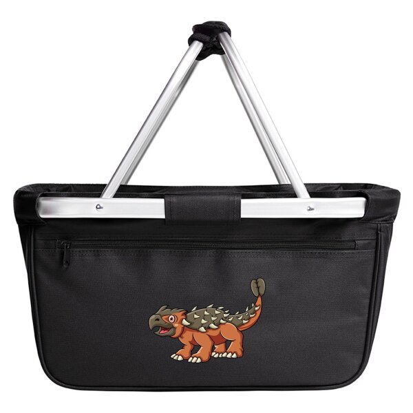 Einkaufskorb faltbar Ankylosaurus Dinosaurier 20 Liter Black