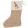 Weihnachtsstrumpf Parasaurolophus Dinosaurier Beige Jute