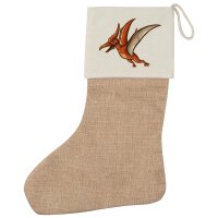 Weihnachtsstrumpf Pteranodon Dinosaurier Beige Jute