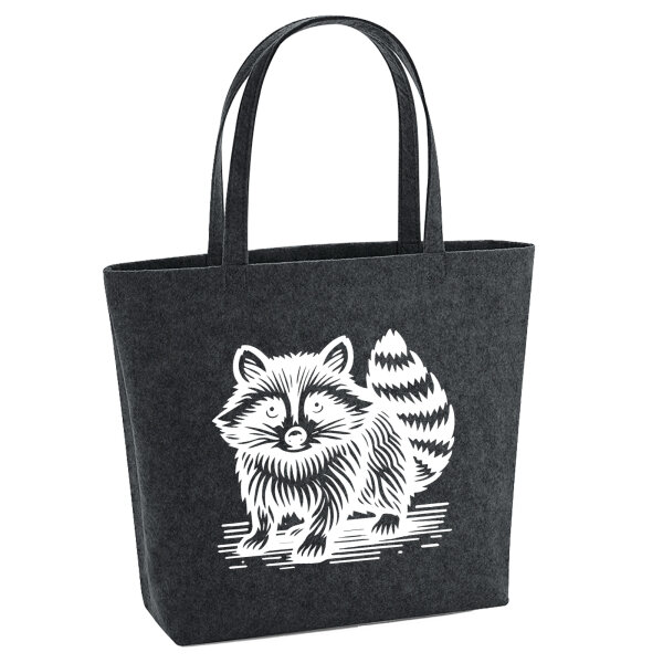 Filz Shopper Waschbär Comic 22 Liter