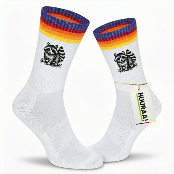 Unisex Socken Waschbär Comic Baumwolle