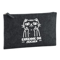 Kulturbeutel Erkenne die Zeichen grimmige Katze 1 Liter...