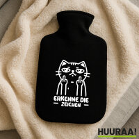 Wärmflasche Erkenne die Zeichen grimmige Katze