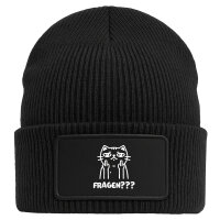 Beanie mit Patch Fragen? grimmige Katze Black