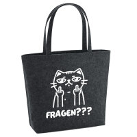 Filz Shopper Fragen? grimmige Katze 22 Liter
