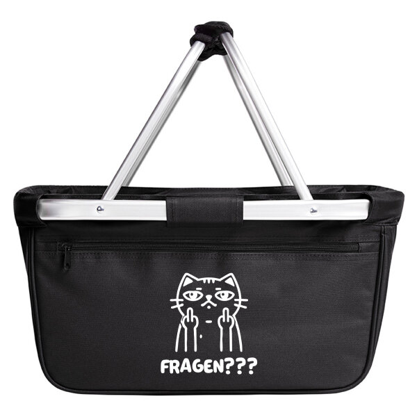 Einkaufskorb faltbar Fragen? grimmige Katze 20 Liter Black