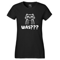 Damen T-Shirt Was? grimmige Katze