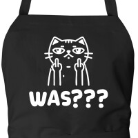 Schürze Was? grimmige Katze mit Taschen