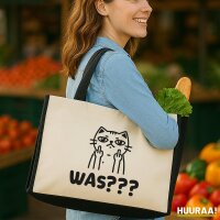 Jutetasche Was? grimmige Katze 21 Liter Black