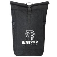 Kurierrucksack Was? grimmige Katze 30-44 Liter Black Melange