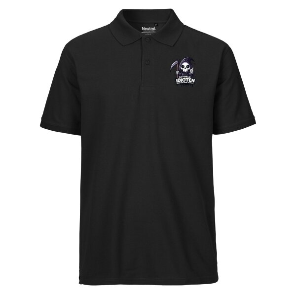 Herren Polo Shirt So viele Idioten nur eine Sense Sensenmann