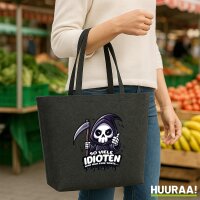 Filz Shopper So viele Idioten nur eine Sense Sensenmann...