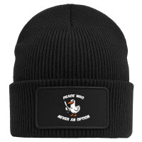 Beanie mit Patch Peace was never an option Gans Black