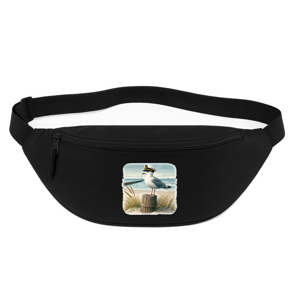 Bauchtasche Käpitän Möwe Strand Küste 2,5 Liter Black