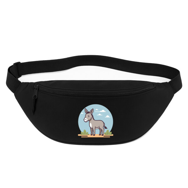 Bauchtasche süßer Esel Comic 2,5 Liter Black