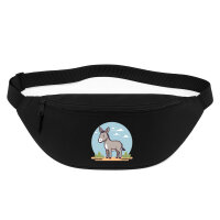 Bauchtasche süßer Esel Comic 2,5 Liter Black