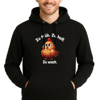 Unisex Hoodie Zu früh. Zu hell. Zu wach. grimmiges Huhn