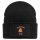 Beanie mit Patch Zu früh. Zu hell. Zu wach. grimmiges Huhn Black