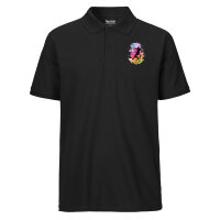 Herren Polo Shirt Fußballspieler bunte Silhouette