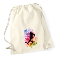 Turnbeutel Fußballspieler bunte Silhouette 12 Liter