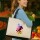 Jutetasche Fußballspieler bunte Silhouette 21 Liter Black