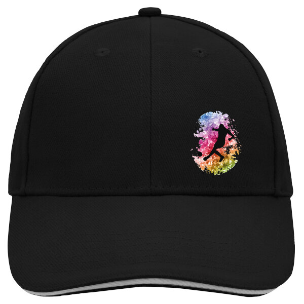 Kappe Fußballspieler bunte Silhouette