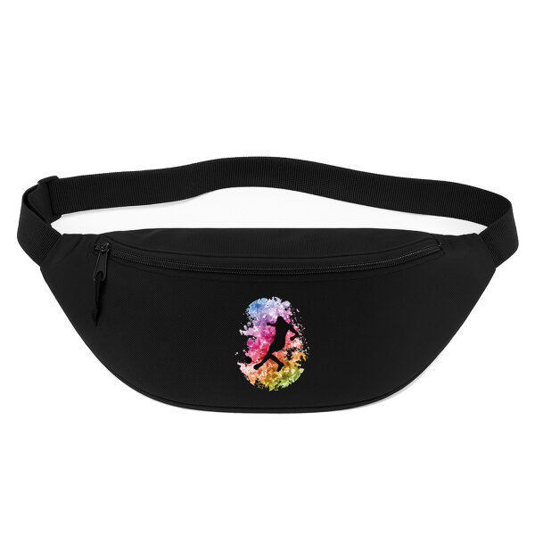Bauchtasche Fußballspieler bunte Silhouette 2,5 Liter Black