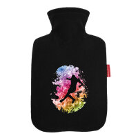 Wärmflasche Fußballspieler bunte Silhouette