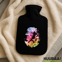 Wärmflasche Fußballspieler bunte Silhouette