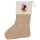 Weihnachtsstrumpf Fußballspieler bunte Silhouette Beige Jute