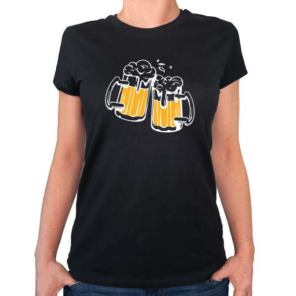 Damen T-Shirt Bierkrüge anstoßen Schützenfest