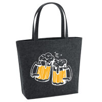 Filz Shopper Bierkrüge anstoßen...