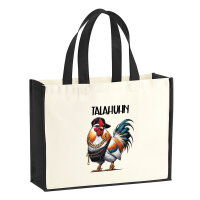 Jutetasche Talahuhn Meme Talahon 21 Liter Black