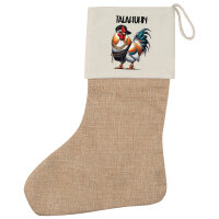 Weihnachtsstrumpf Talahuhn Meme Talahon Beige Jute