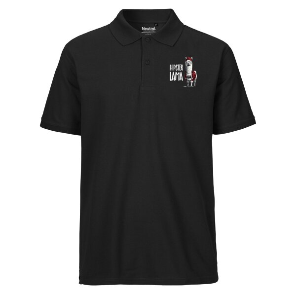 Herren Polo Shirt Hipser Lama Comic Meme