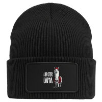 Beanie mit Patch Hipser Lama Comic Meme Black