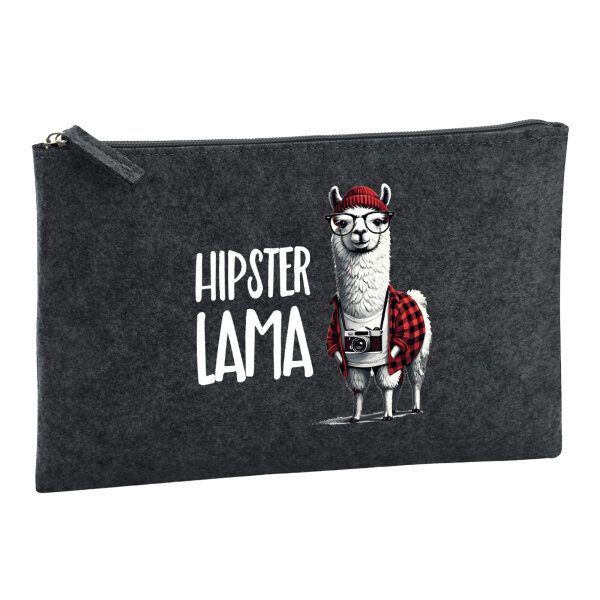 Kulturbeutel Hipser Lama Comic Meme 1 Liter Charcoal