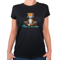 Damen T-Shirt Yoga Tiger Comic
