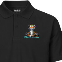 Herren Polo Shirt Yoga Tiger Comic