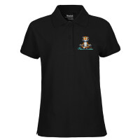 Damen Polo Shirt Yoga Tiger Comic