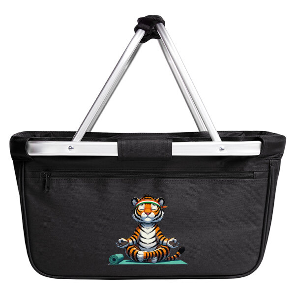 Einkaufskorb faltbar Yoga Tiger Comic 20 Liter Black
