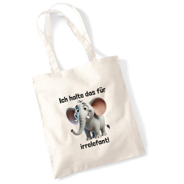 Jutebeutel Ich halte das für irrelefant Elefant Meme 10 Liter