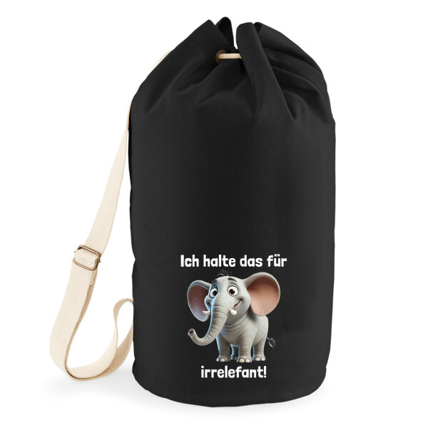 Seesack Ich halte das für irrelefant Elefant Meme 20 Liter Black