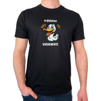 Herren T-Shirt fröhliches Wochenente Ente Meme