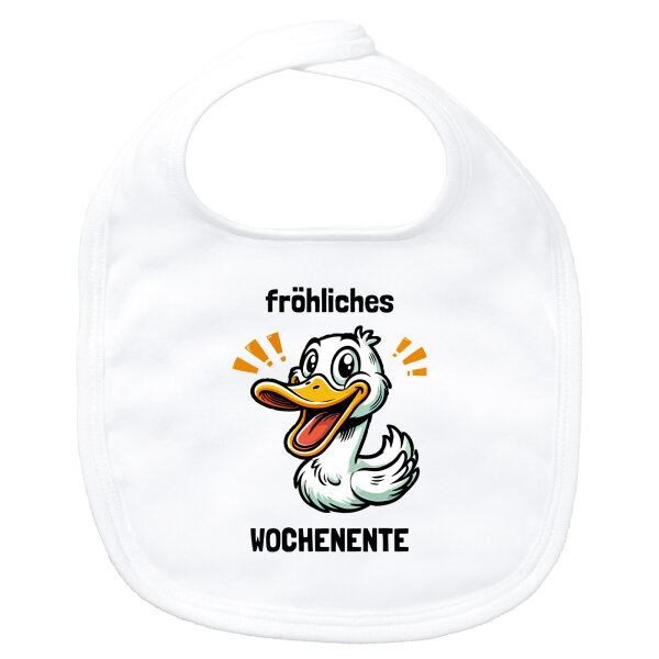 Baby Lätzchen fröhliches Wochenente Ente Meme Klettverschluss