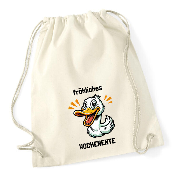 Turnbeutel fröhliches Wochenente Ente Meme 12 Liter