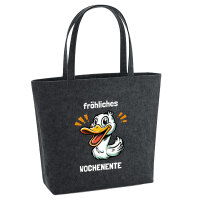 Filz Shopper fröhliches Wochenente Ente Meme 22 Liter